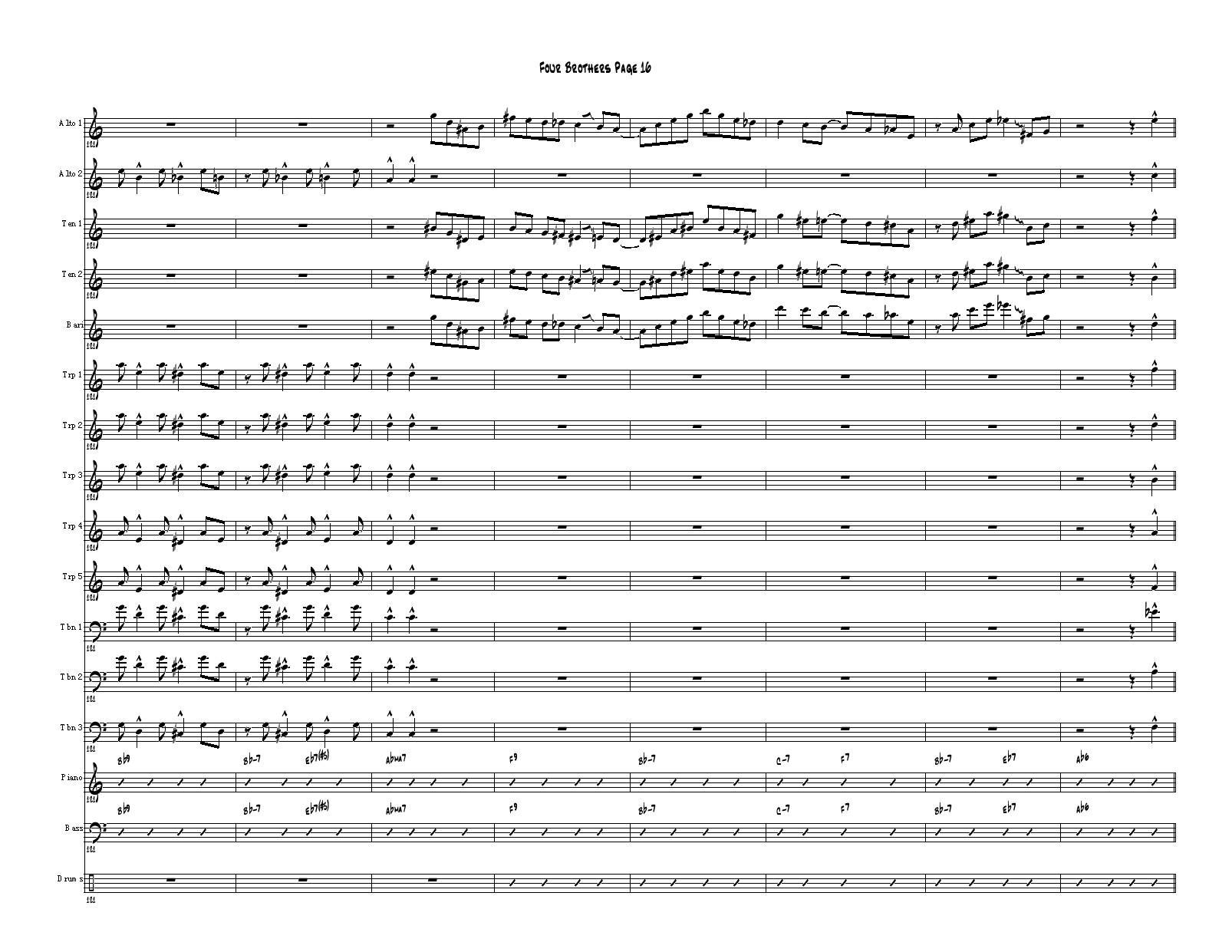 Four Brothers Big Band score（大爵士乐队总谱）其它曲谱（图16）