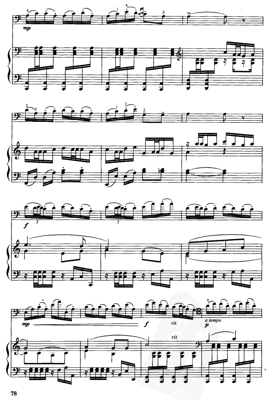 薅秧舞曲(大提琴）7其它曲谱（图1）