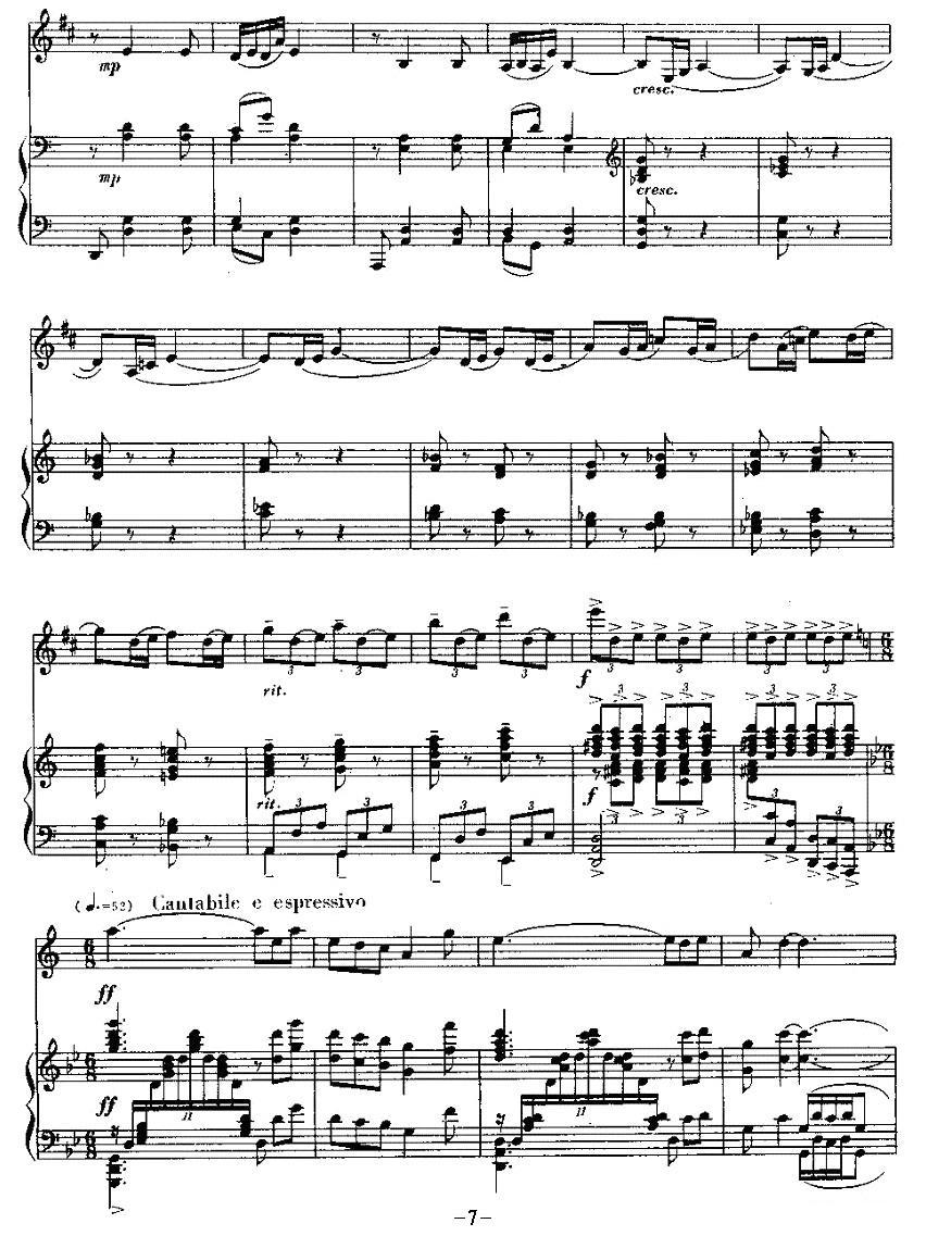 大巴山的春天（单簧管+钢琴伴奏）其它曲谱（图7）