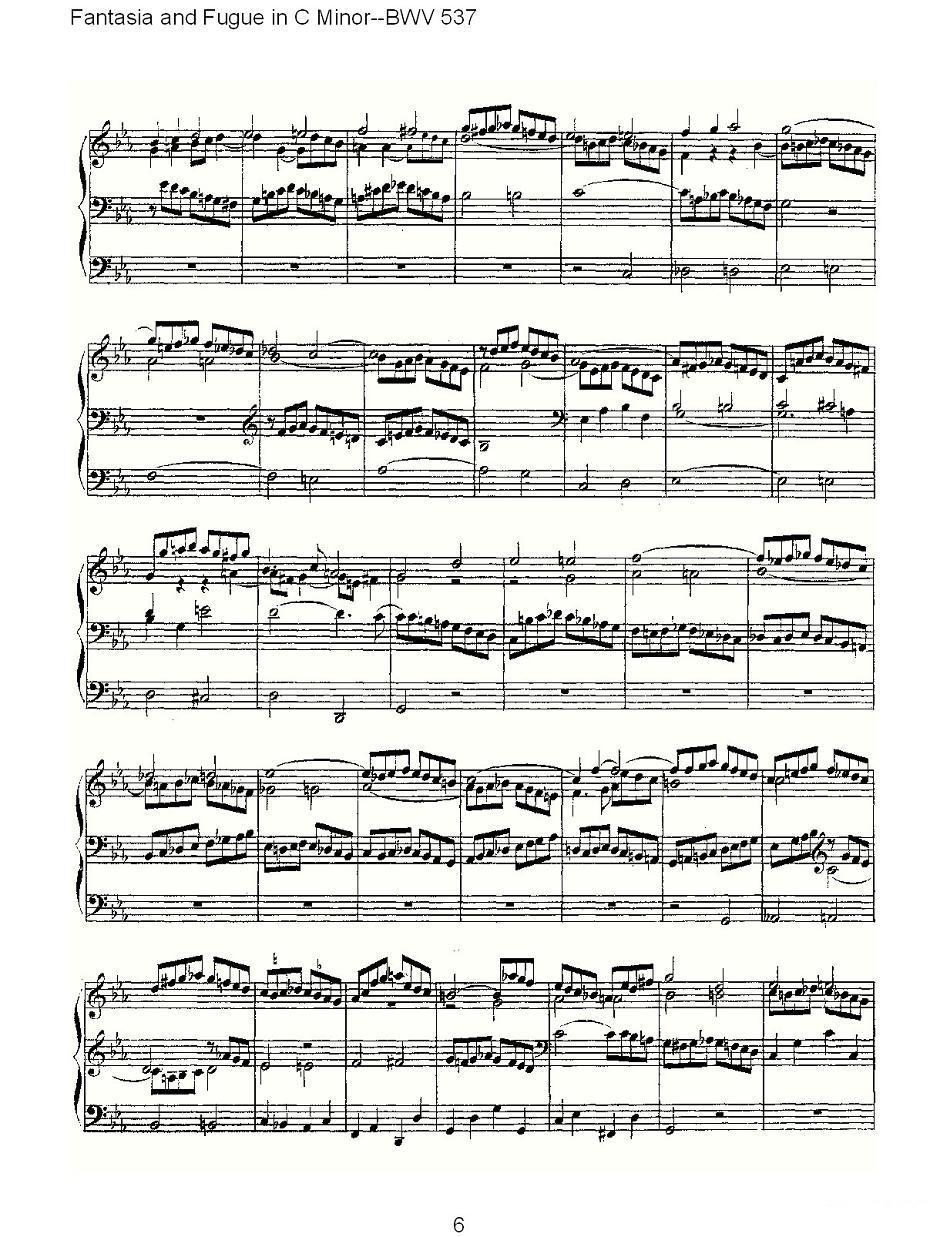 Fantasia and Fugue in C Minor--BWV 537 （管风琴谱）其它曲谱（图6）