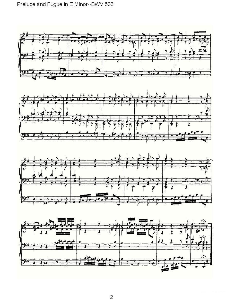 Prelude and Fugue in E Minor--BWV 533 （管风琴谱）其它曲谱（图2）