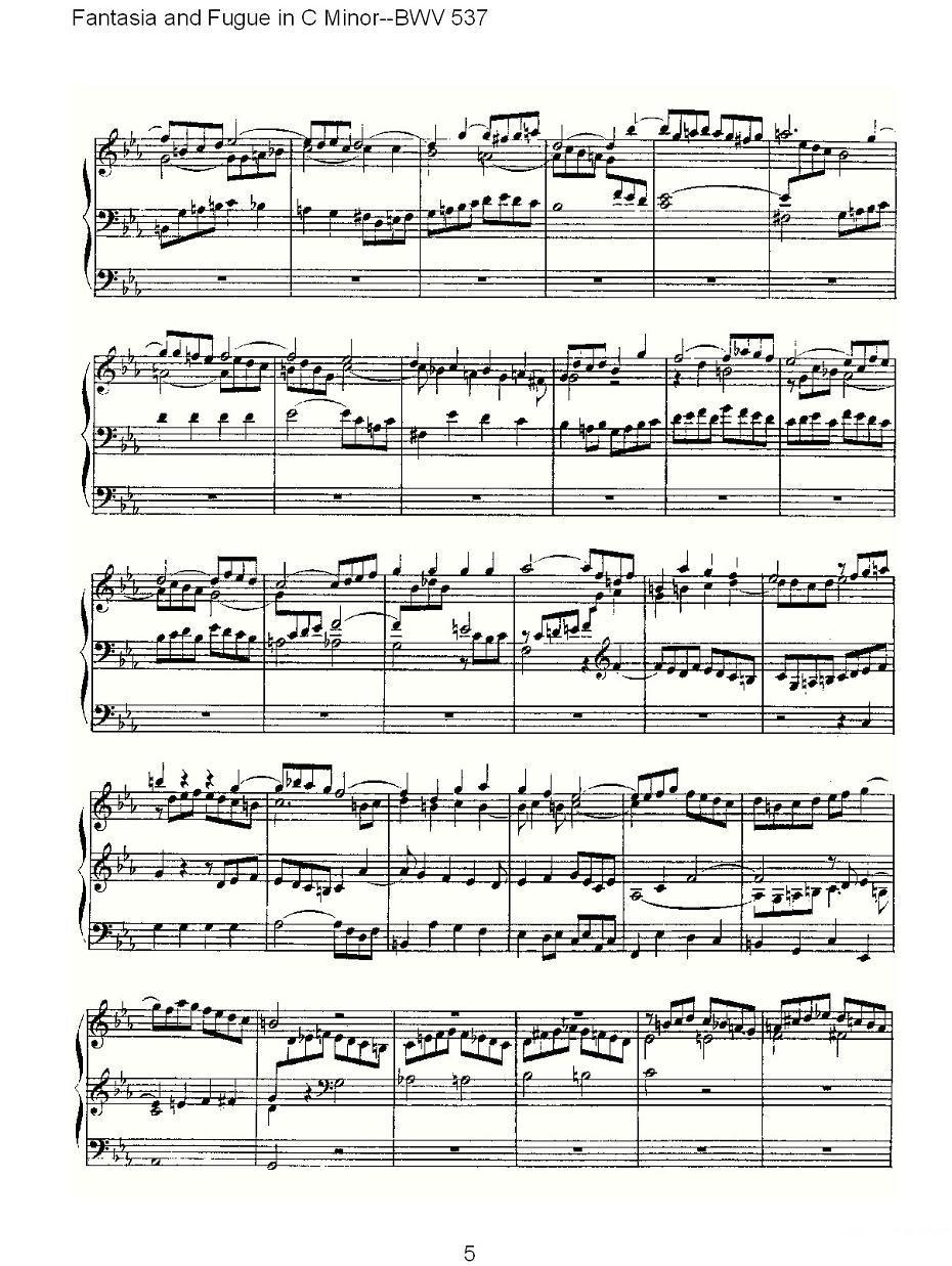 Fantasia and Fugue in C Minor--BWV 537 （管风琴谱）其它曲谱（图5）