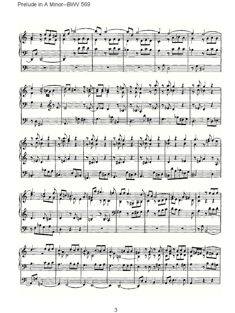Prelude in A Minor--BWV 569 （管风琴谱）其它曲谱（图3）