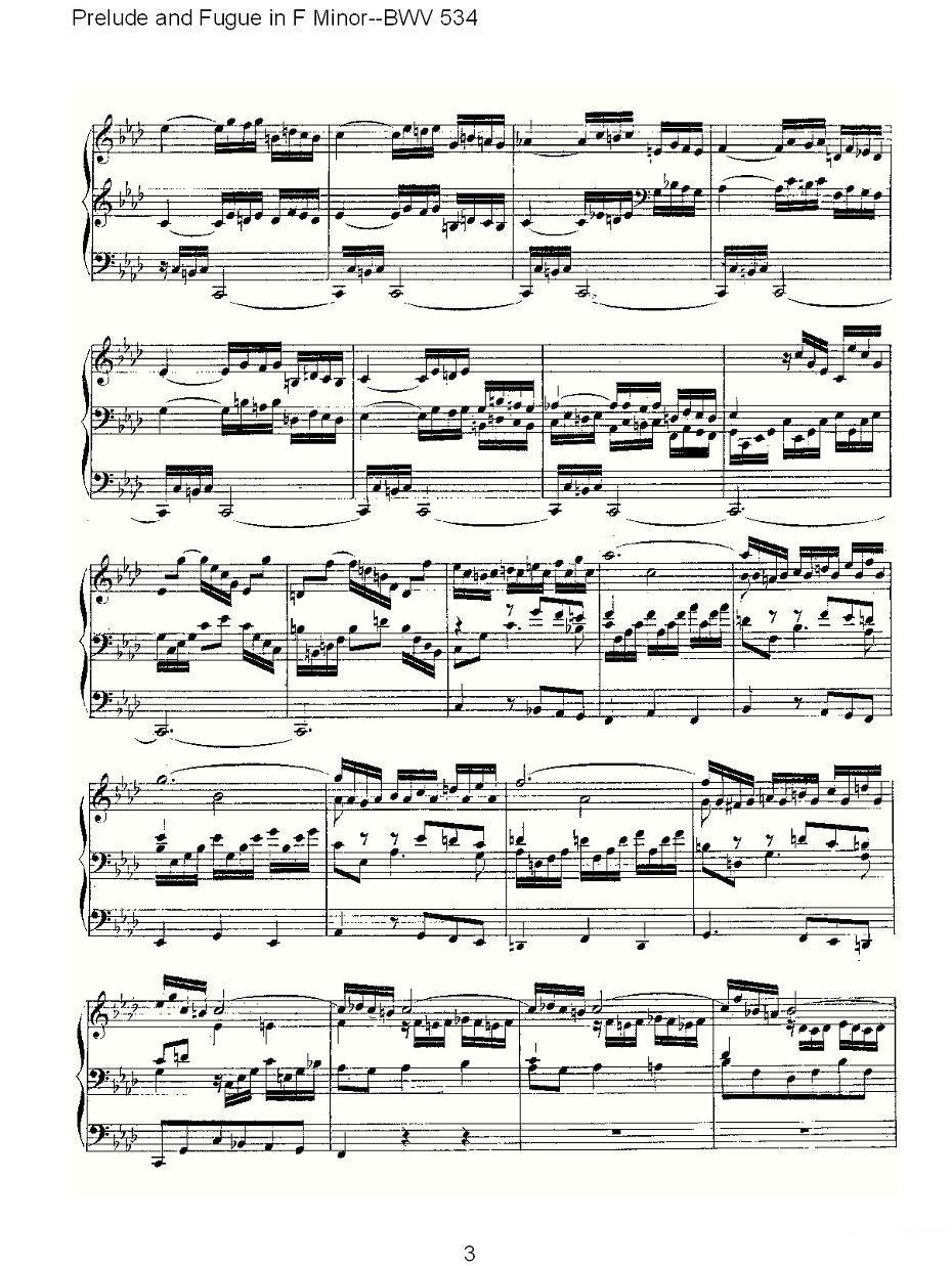Prelude and Fugue in F Minor--BWV 534 （管风琴谱）其它曲谱（图3）