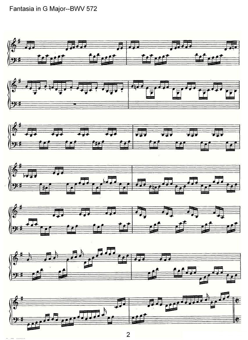 Fantasia in G Major--BWV 572（管风琴谱）其它曲谱（图2）