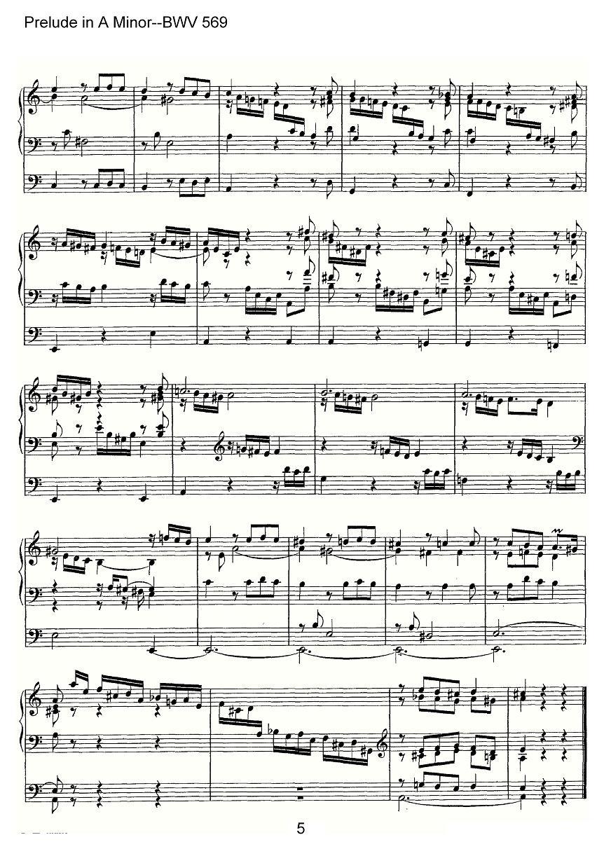 Prelude in A Minor--BWV 569（管风琴谱）其它曲谱（图5）