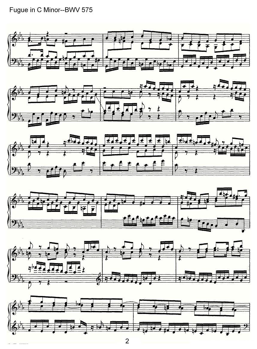 Fugue in C Minor--BWV 575（管风琴谱）其它曲谱（图2）