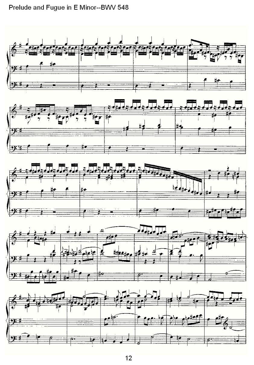 Prelude and Fugue in E Minor--BWV 548 （管风琴谱）其它曲谱（图12）