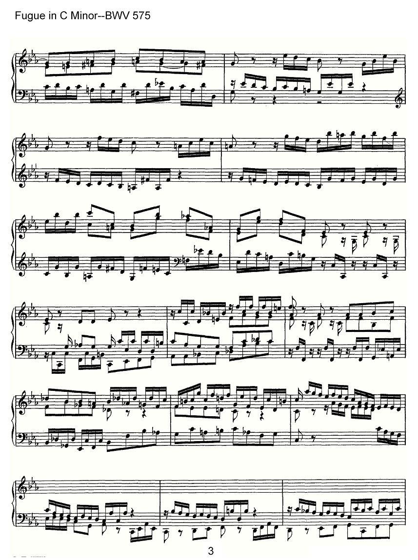 Fugue in C Minor--BWV 575（管风琴谱）其它曲谱（图3）