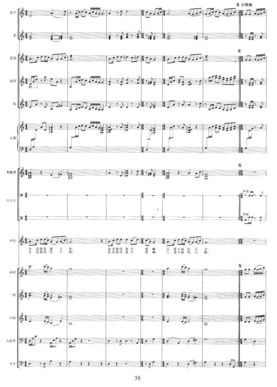 贵州山歌（乐队伴奏总谱）其它曲谱（图2）