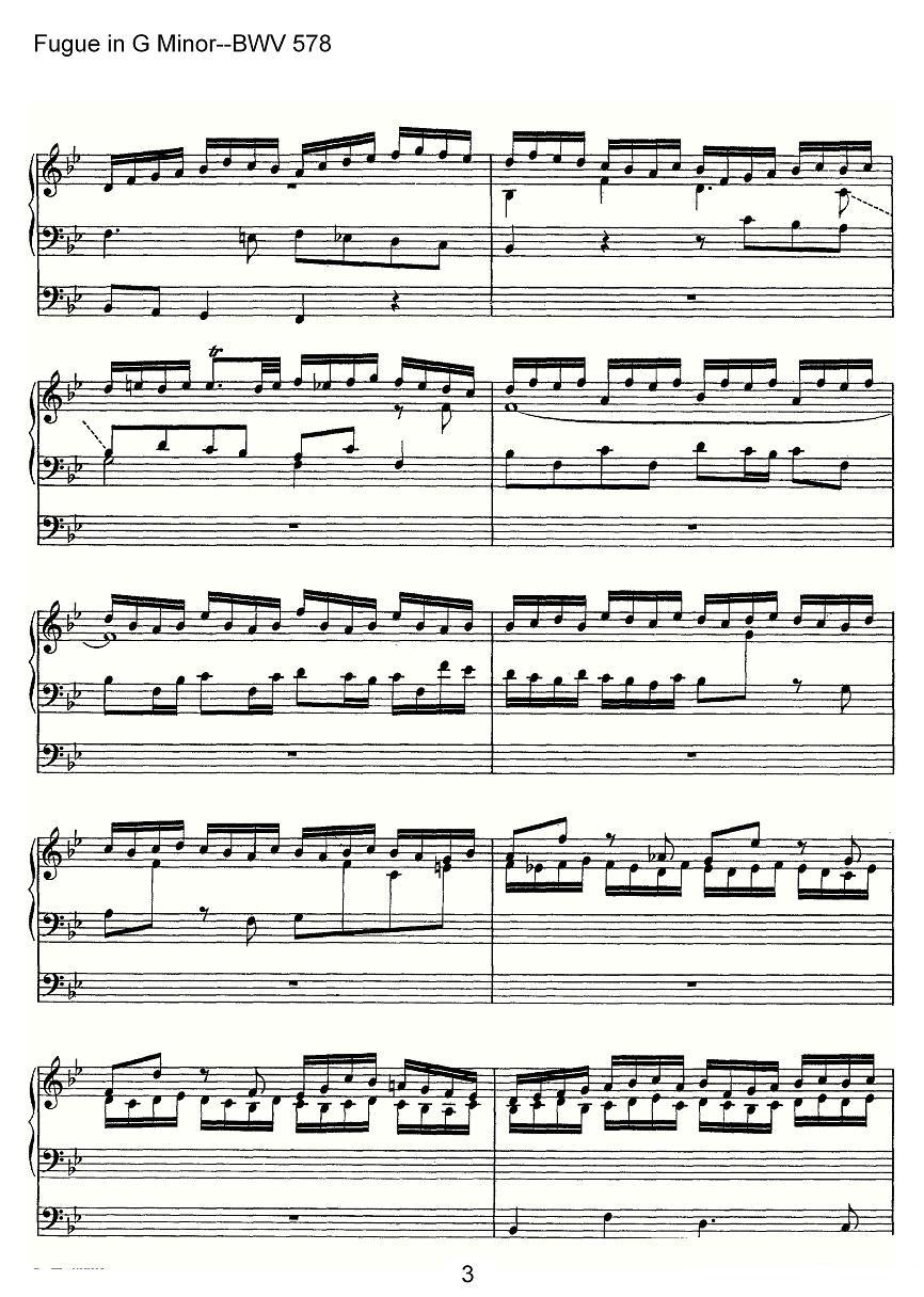 Fugue in G Minor--BWV 578（管风琴谱）其它曲谱（图3）