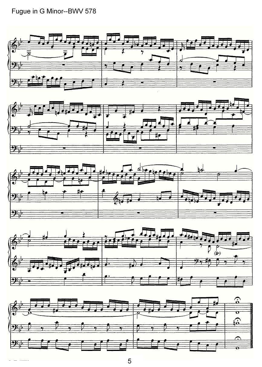 Fugue in G Minor--BWV 578（管风琴谱）其它曲谱（图5）