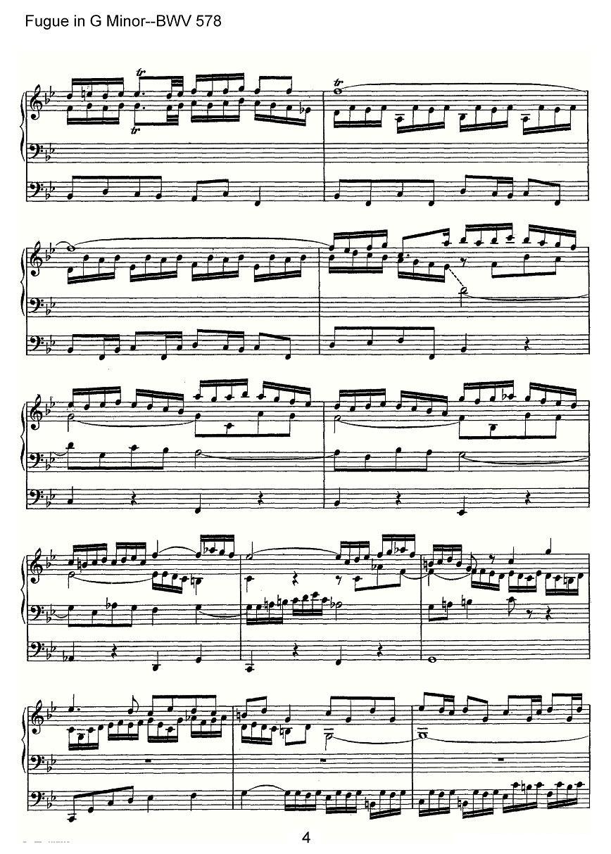 Fugue in G Minor--BWV 578（管风琴谱）其它曲谱（图4）