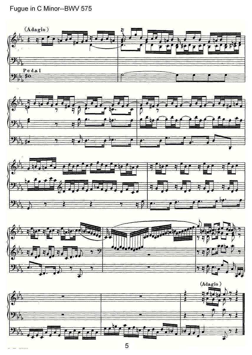 Fugue in C Minor--BWV 575（管风琴谱）其它曲谱（图5）