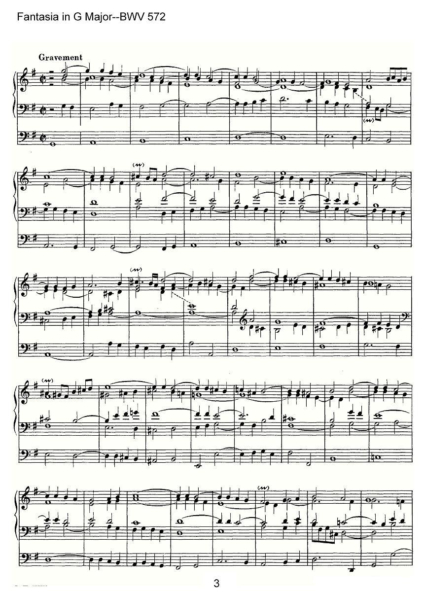 Fantasia in G Major--BWV 572（管风琴谱）其它曲谱（图3）
