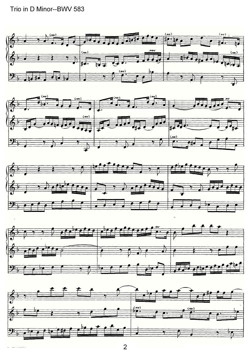 Trio in D Minor--BWV 583（管风琴）其它曲谱（图2）