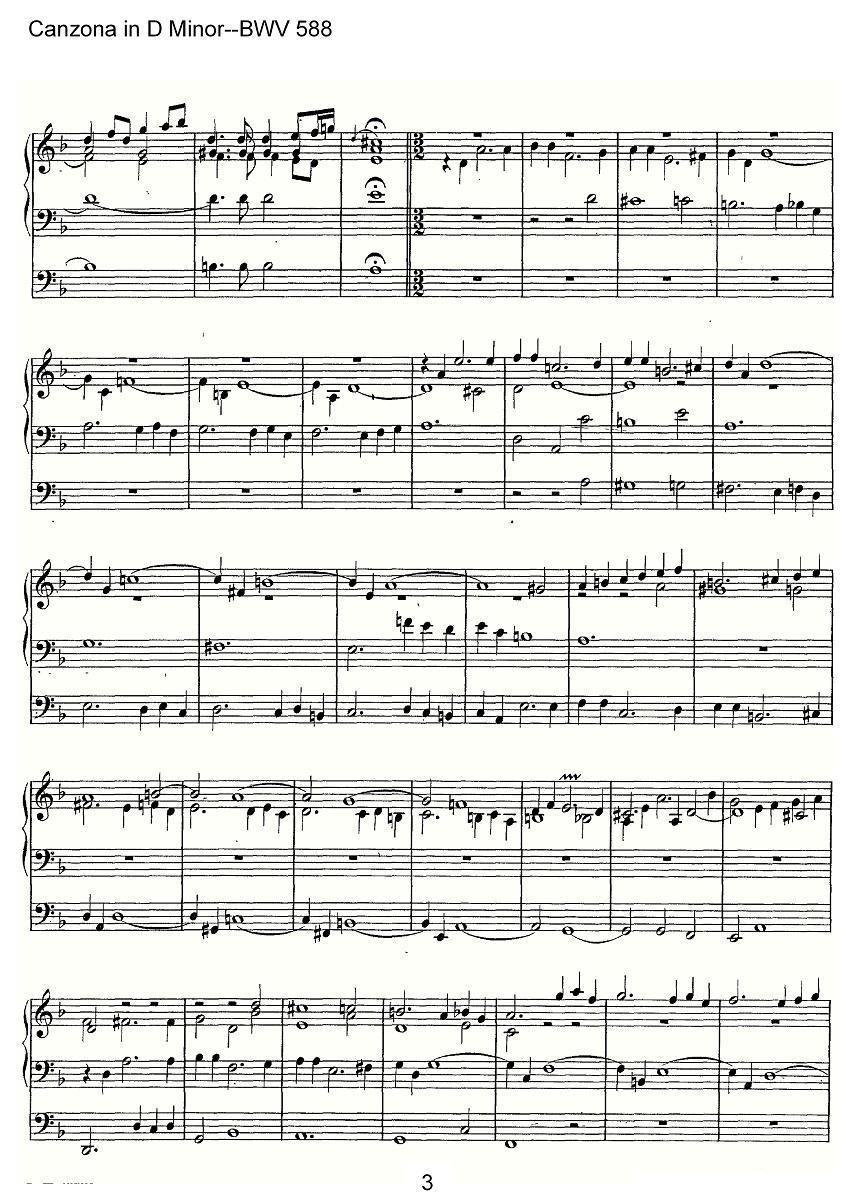 Canzona in D Minor--BWV 588（管风琴谱）其它曲谱（图3）