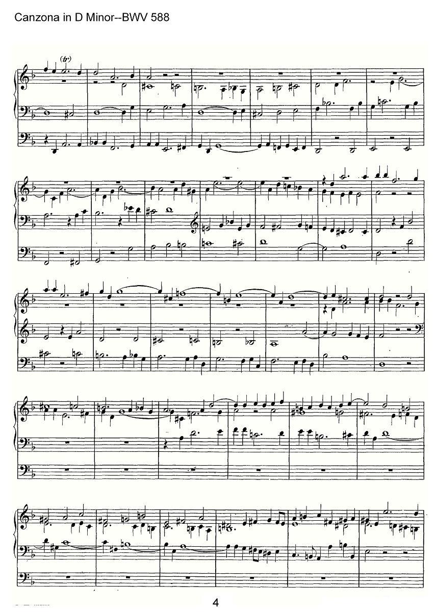 Canzona in D Minor--BWV 588（管风琴谱）其它曲谱（图4）