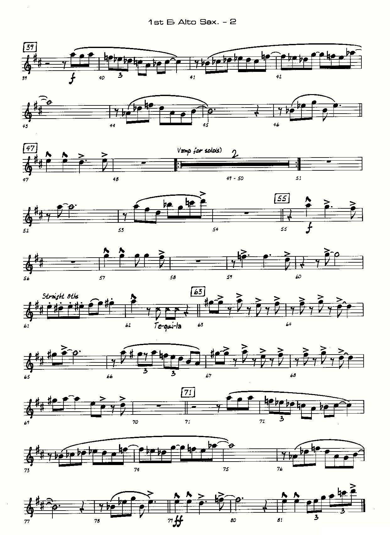龙舌兰（爵士大乐队总分谱、总政军乐团演奏版）其它曲谱（图2）