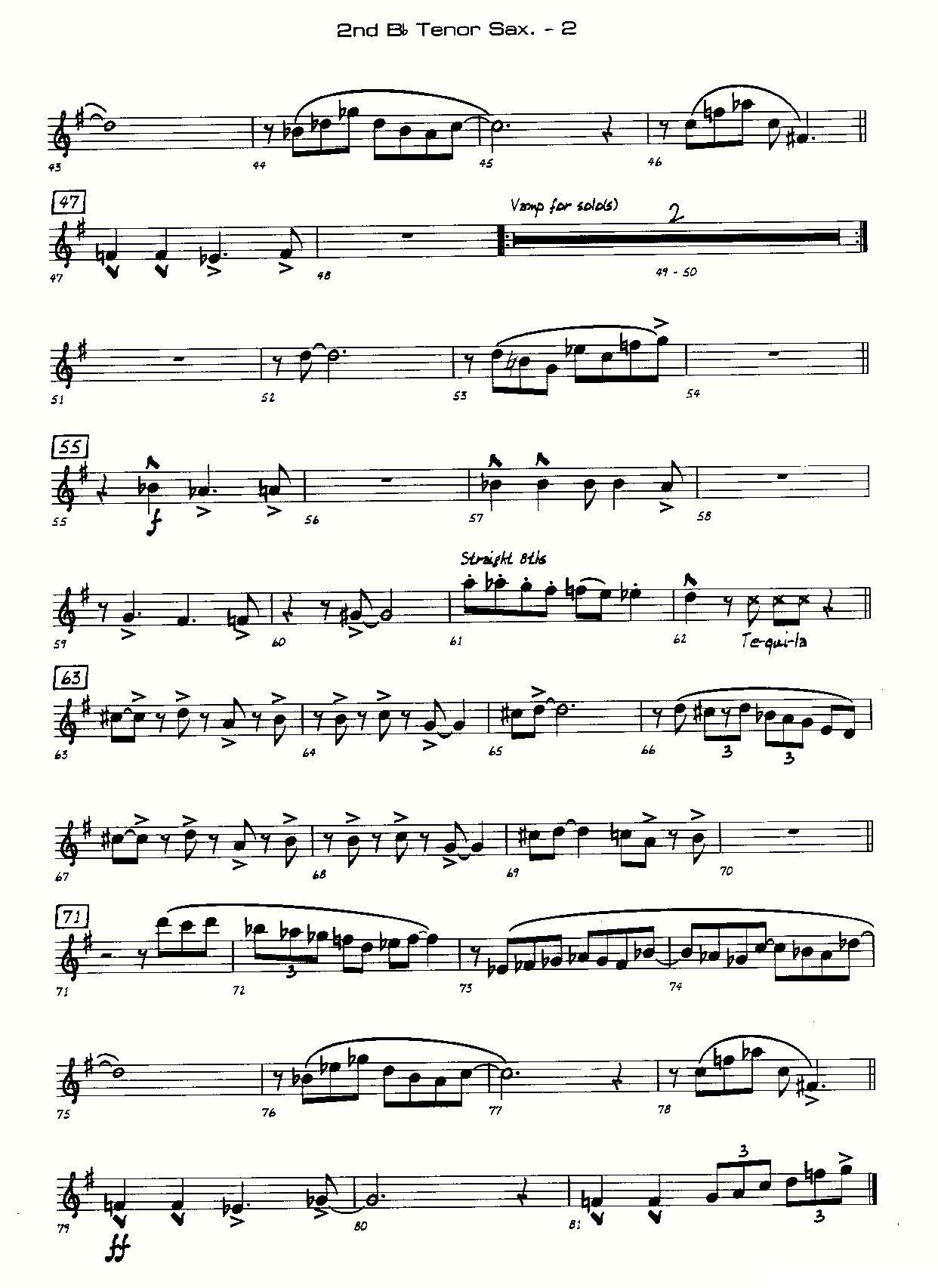 龙舌兰（爵士大乐队总分谱、总政军乐团演奏版）其它曲谱（图8）