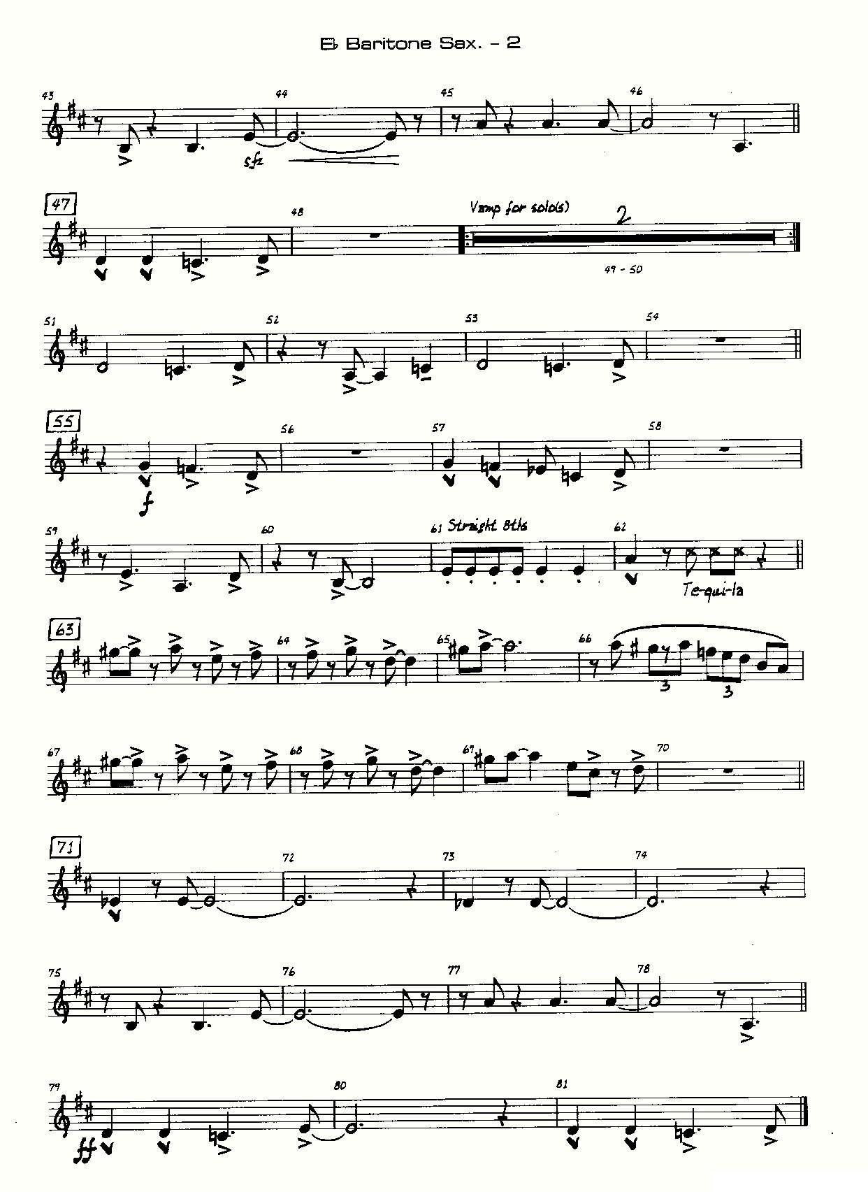 龙舌兰（爵士大乐队总分谱、总政军乐团演奏版）其它曲谱（图10）