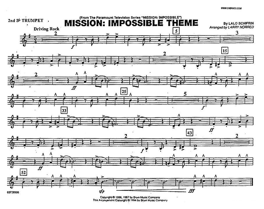 MISSION:IMPOSSIBLE THEME（分谱：第二小号）其它曲谱（图1）