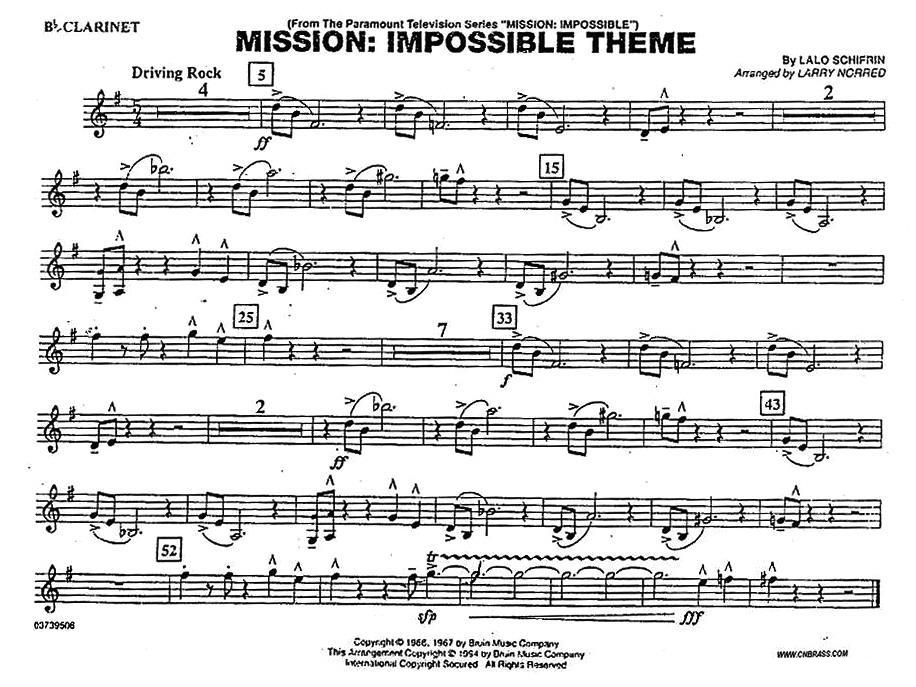 MISSION:IMPOSSIBLE THEME（分谱：单簧管）其它曲谱（图1）
