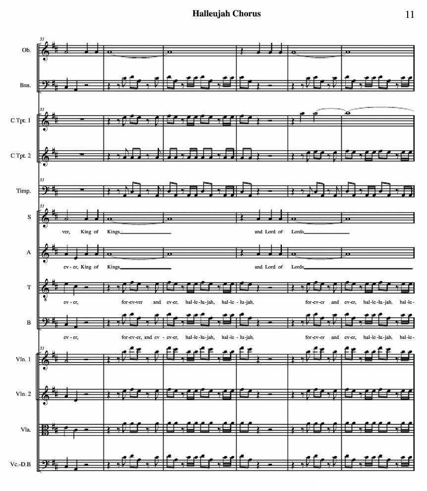 哈利路亚总谱11-19（Halleujah Chorus）其它曲谱（图1）