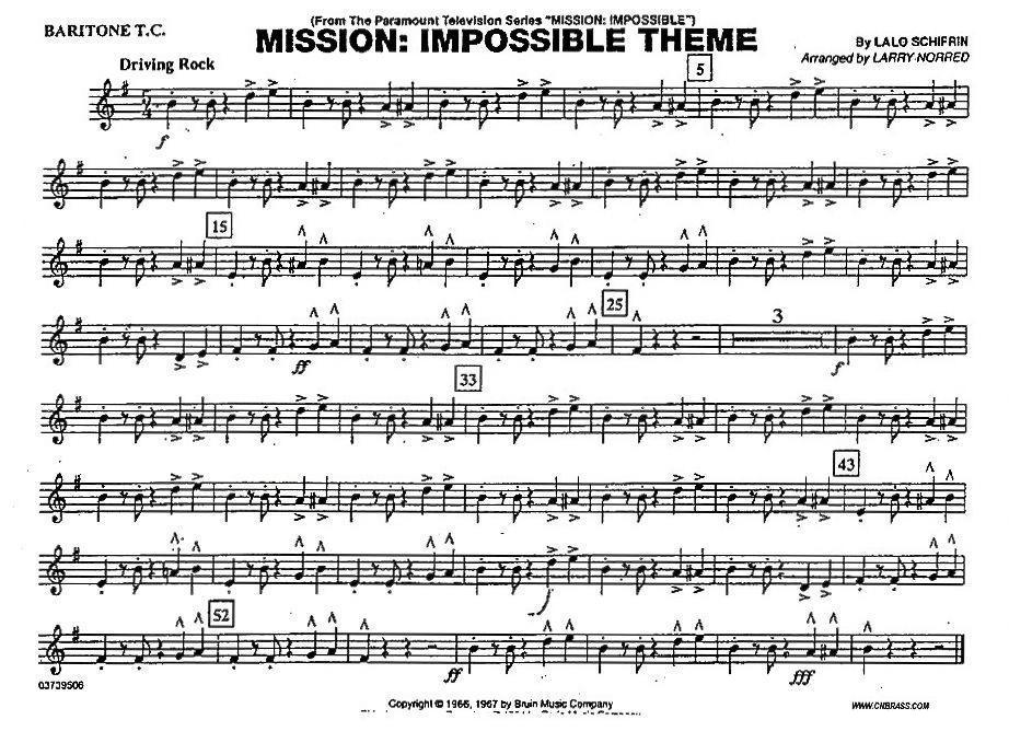 MISSION:IMPOSSIBLE THEME（分谱：上低音号）其它曲谱（图1）