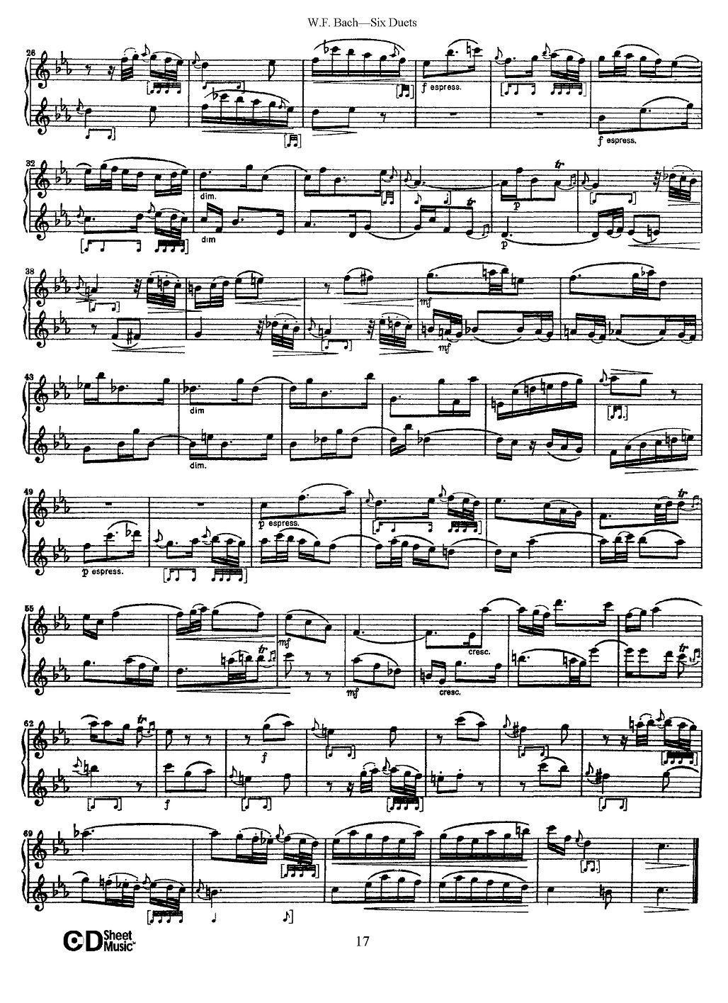 W.F.巴赫—六首二重奏练习曲（3）其它曲谱（图4）