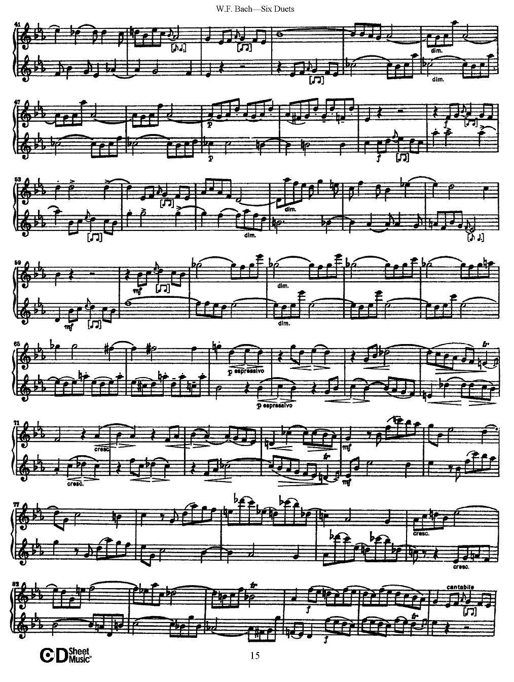 W.F.巴赫—六首二重奏练习曲（3）其它曲谱（图2）