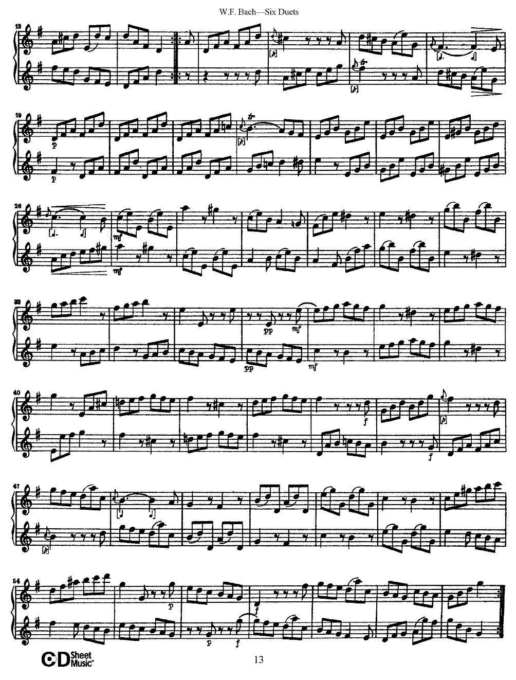 W.F.巴赫—六首二重奏练习曲（2）其它曲谱（图7）