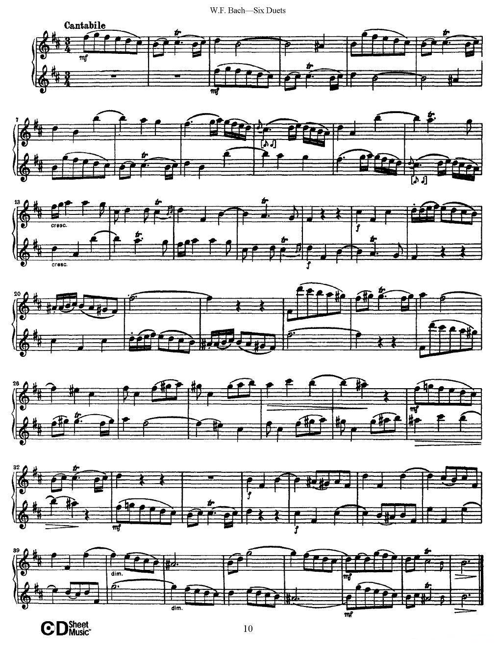 W.F.巴赫—六首二重奏练习曲（2）其它曲谱（图4）