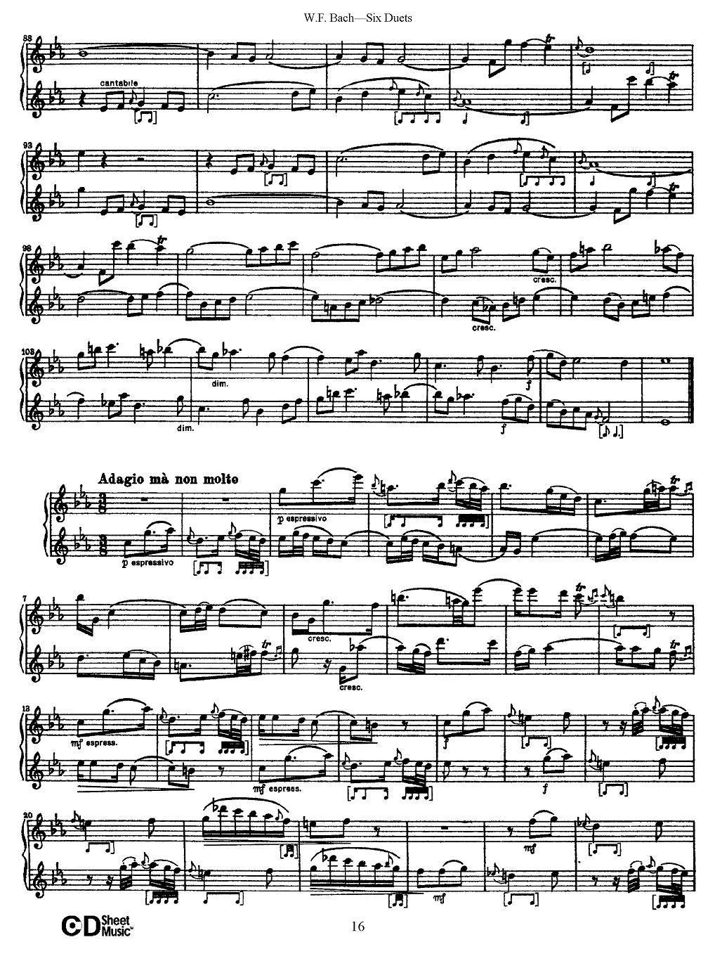 W.F.巴赫—六首二重奏练习曲（3）其它曲谱（图3）