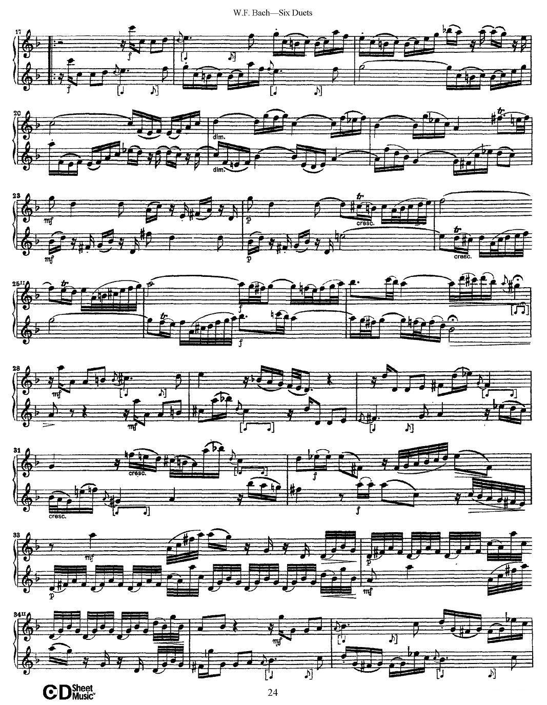 W.F.巴赫—六首二重奏练习曲（4）其它曲谱（图2）
