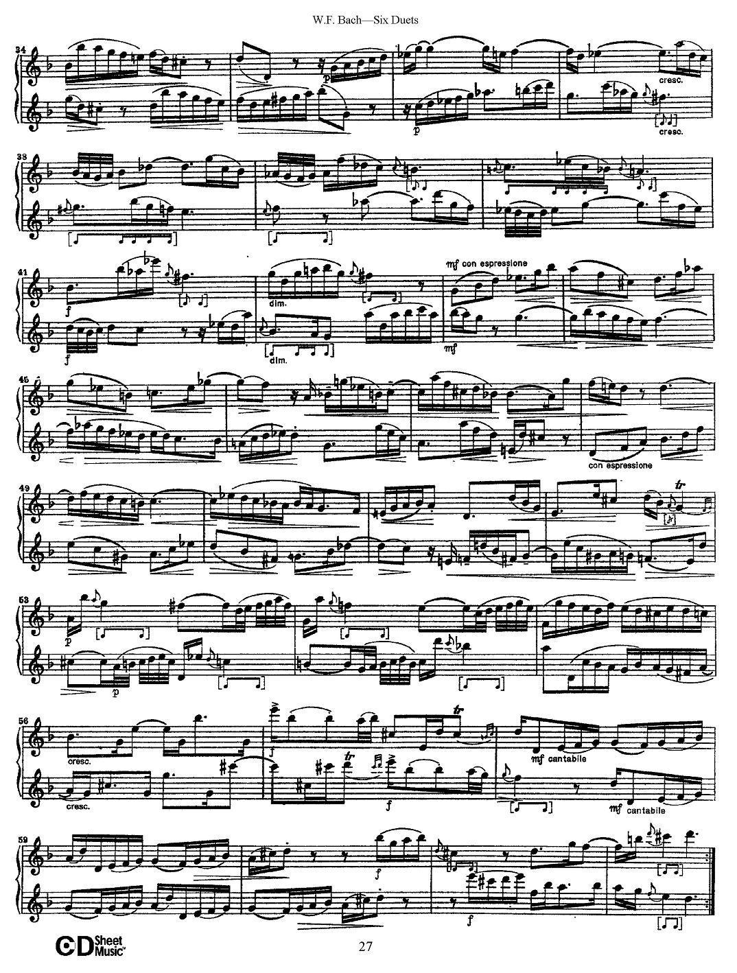 W.F.巴赫—六首二重奏练习曲（4）其它曲谱（图5）