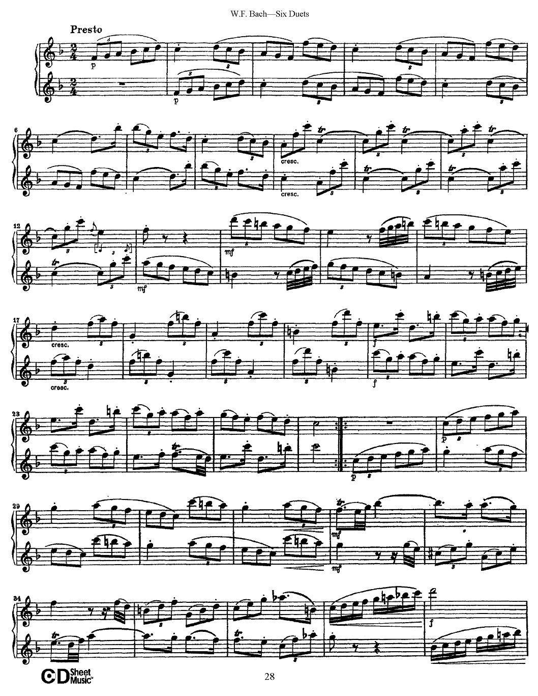 W.F.巴赫—六首二重奏练习曲（4）其它曲谱（图6）
