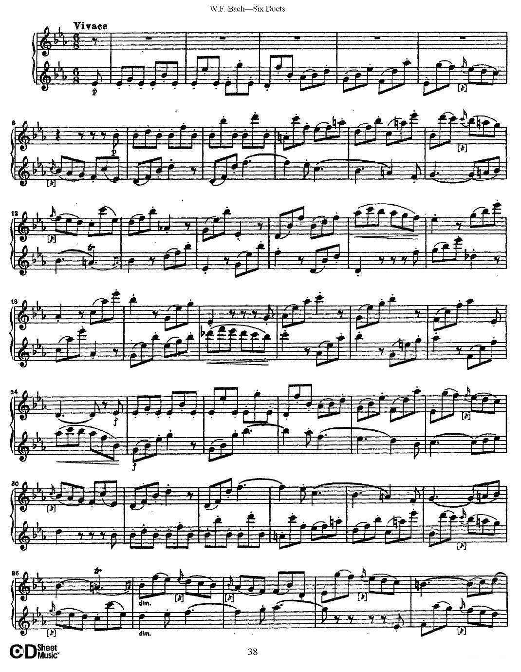 W.F.巴赫—六首二重奏练习曲（5）其它曲谱（图9）