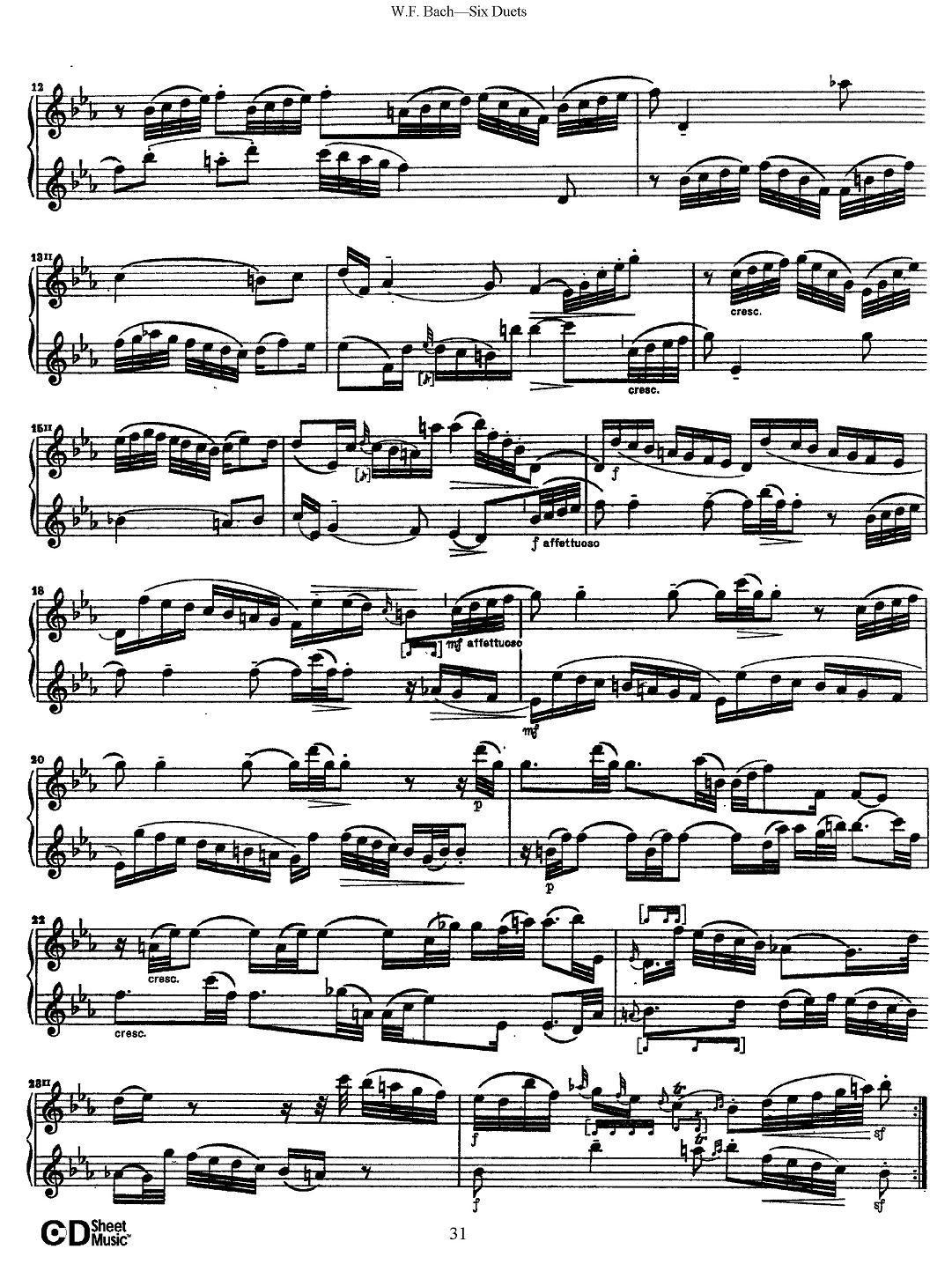 W.F.巴赫—六首二重奏练习曲（5）其它曲谱（图2）