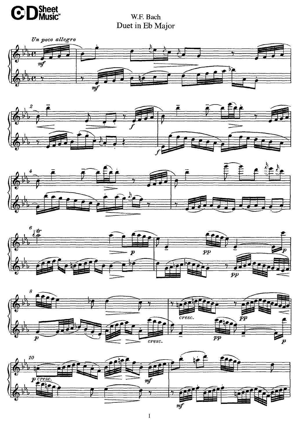 Eb大调二重奏其它曲谱（图1）