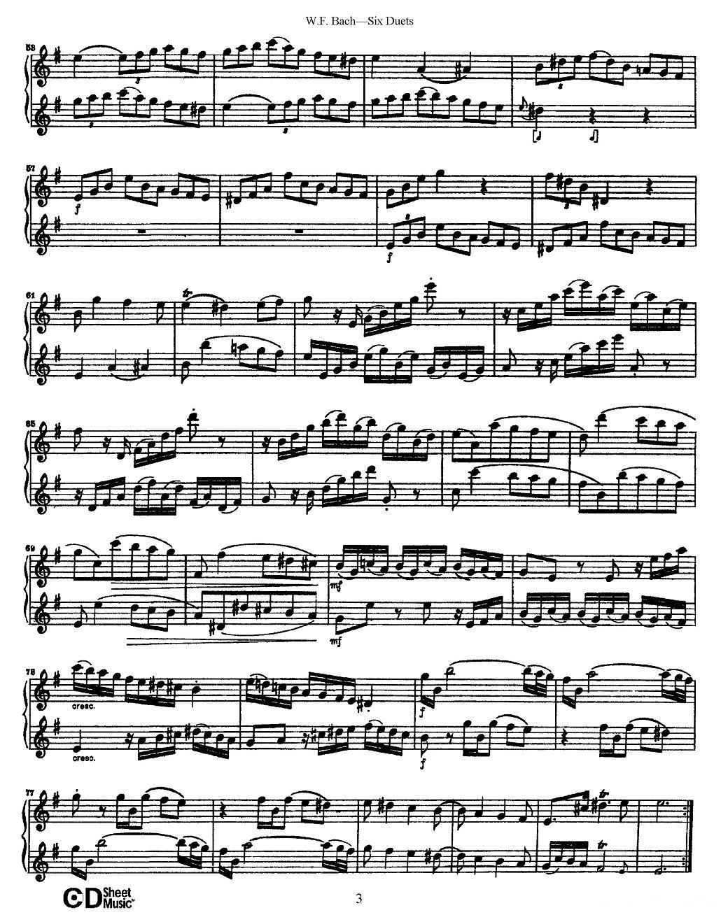 W.F.巴赫—六首二重奏练习曲（1）其它曲谱（图3）