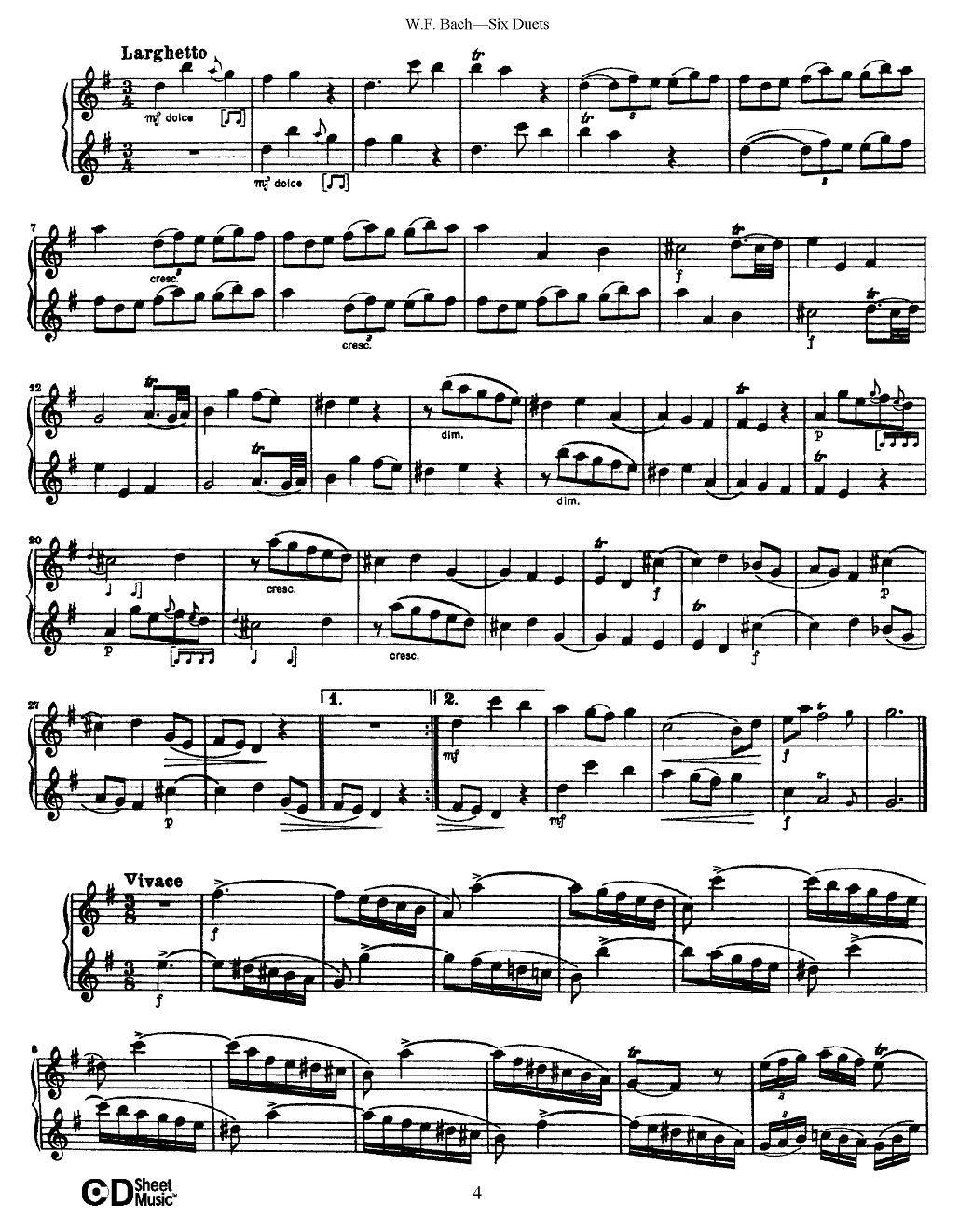 W.F.巴赫—六首二重奏练习曲（1）其它曲谱（图4）