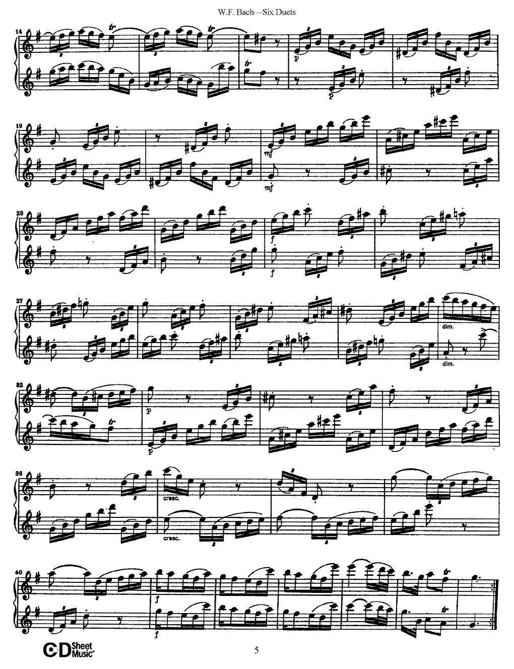 W.F.巴赫—六首二重奏练习曲（1）其它曲谱（图5）