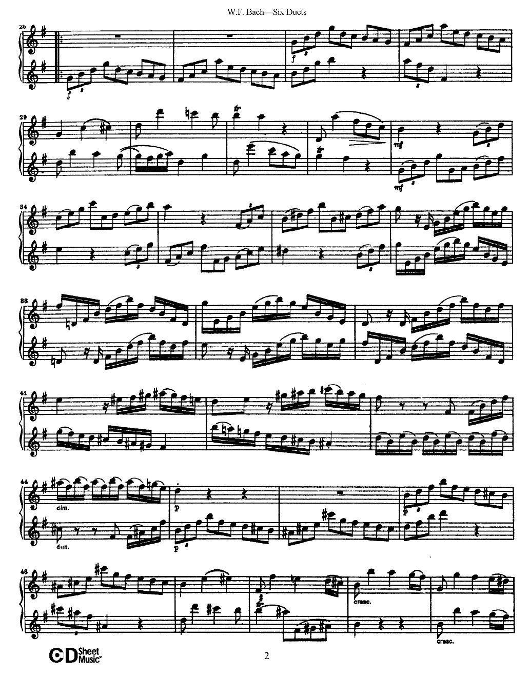 W.F.巴赫—六首二重奏练习曲（1）其它曲谱（图2）