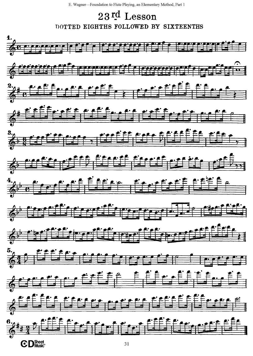 长笛演奏基础教程练习（21—30）其它曲谱（图5）