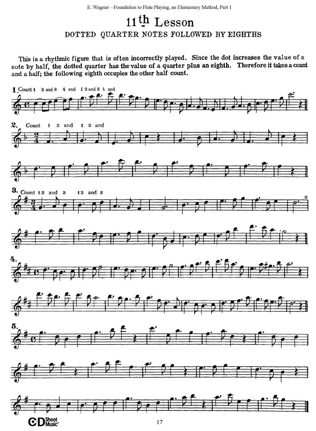 长笛演奏基础教程练习（11—20）其它曲谱（图1）