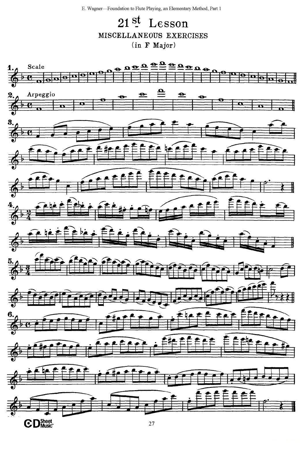 长笛演奏基础教程练习（21—30）其它曲谱（图1）