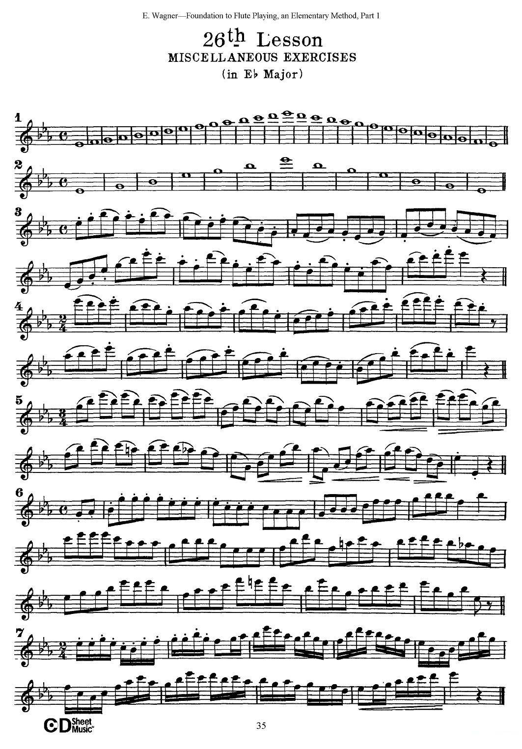 长笛演奏基础教程练习（21—30）其它曲谱（图9）