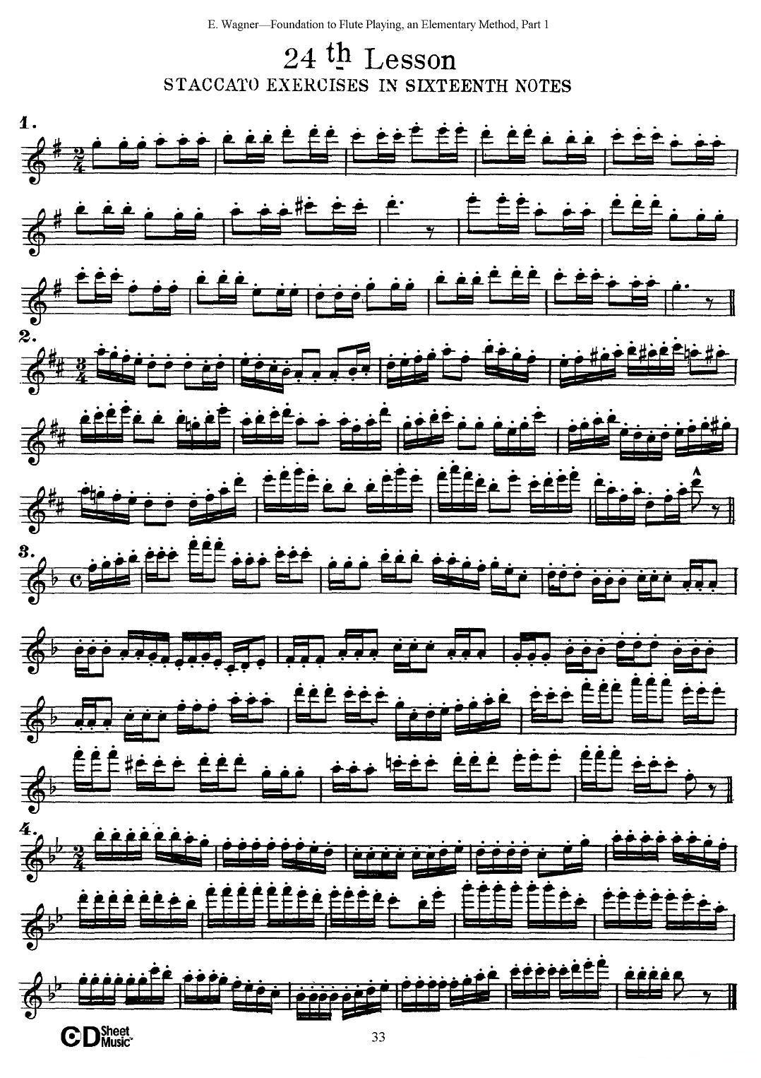 长笛演奏基础教程练习（21—30）其它曲谱（图7）