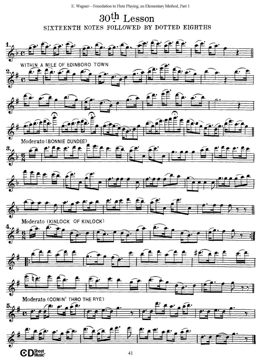 长笛演奏基础教程练习（21—30）其它曲谱（图15）